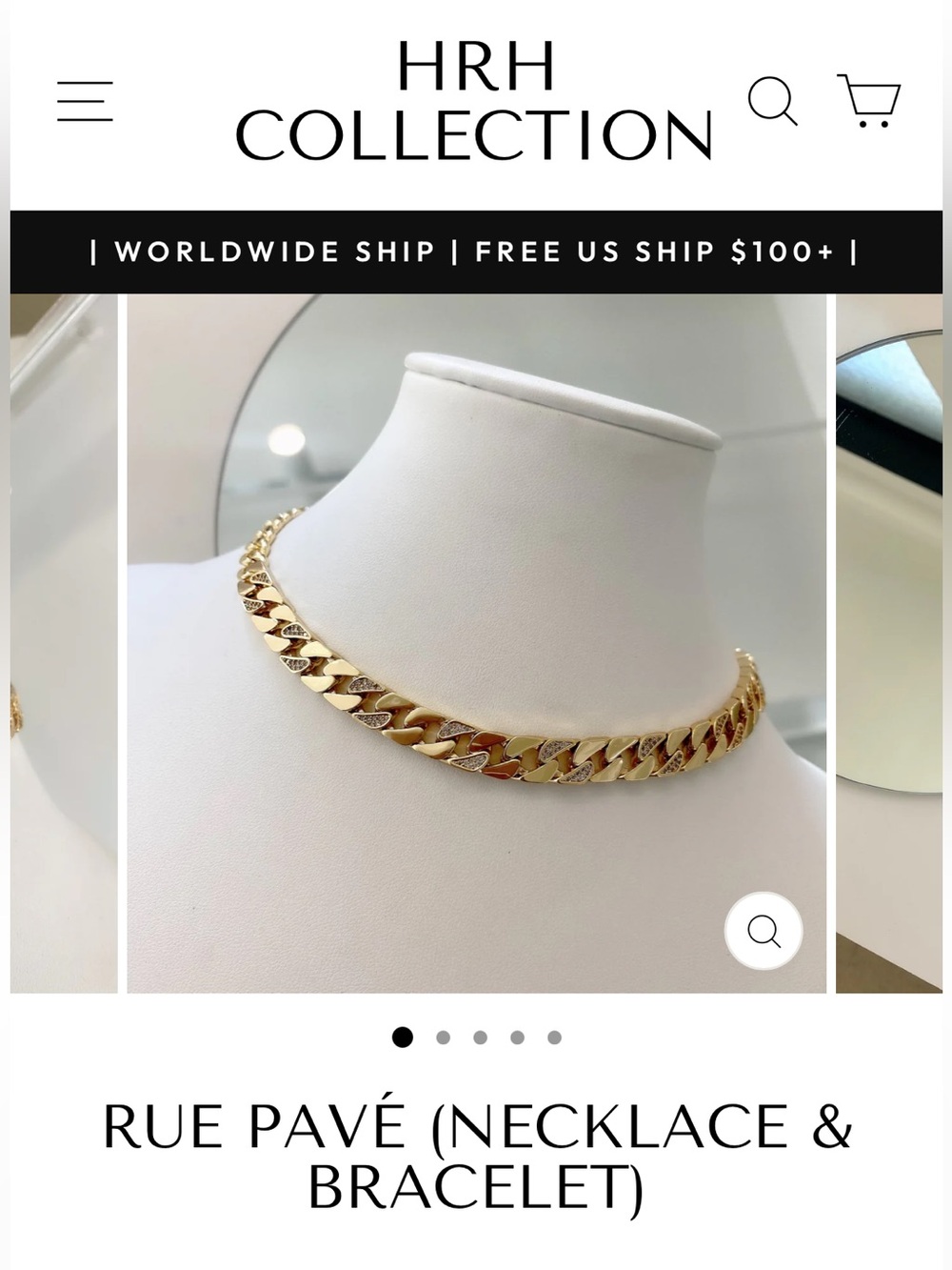 Hrh rue pavé chain necklace